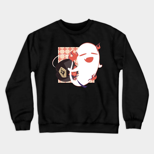 Hu Tao Ghost Hat Crewneck Sweatshirt by imscreamt